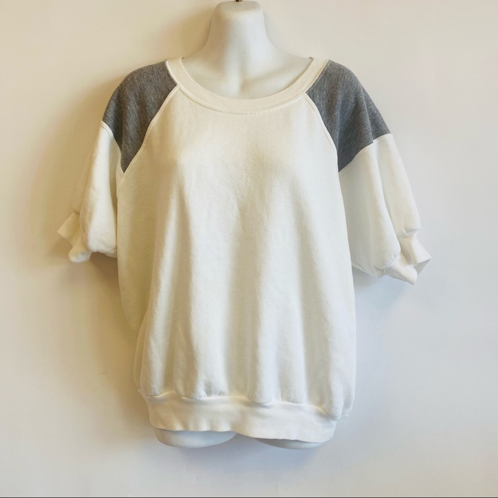 NSF Cream and Gray Short Sleeve Crewneck Sweatshirt